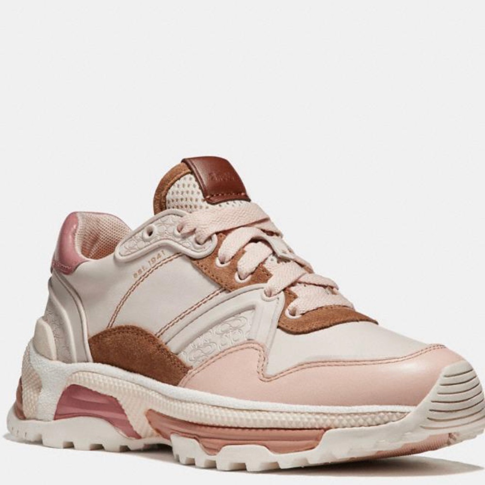 Coach Women's Sneakers in Pink and Brown